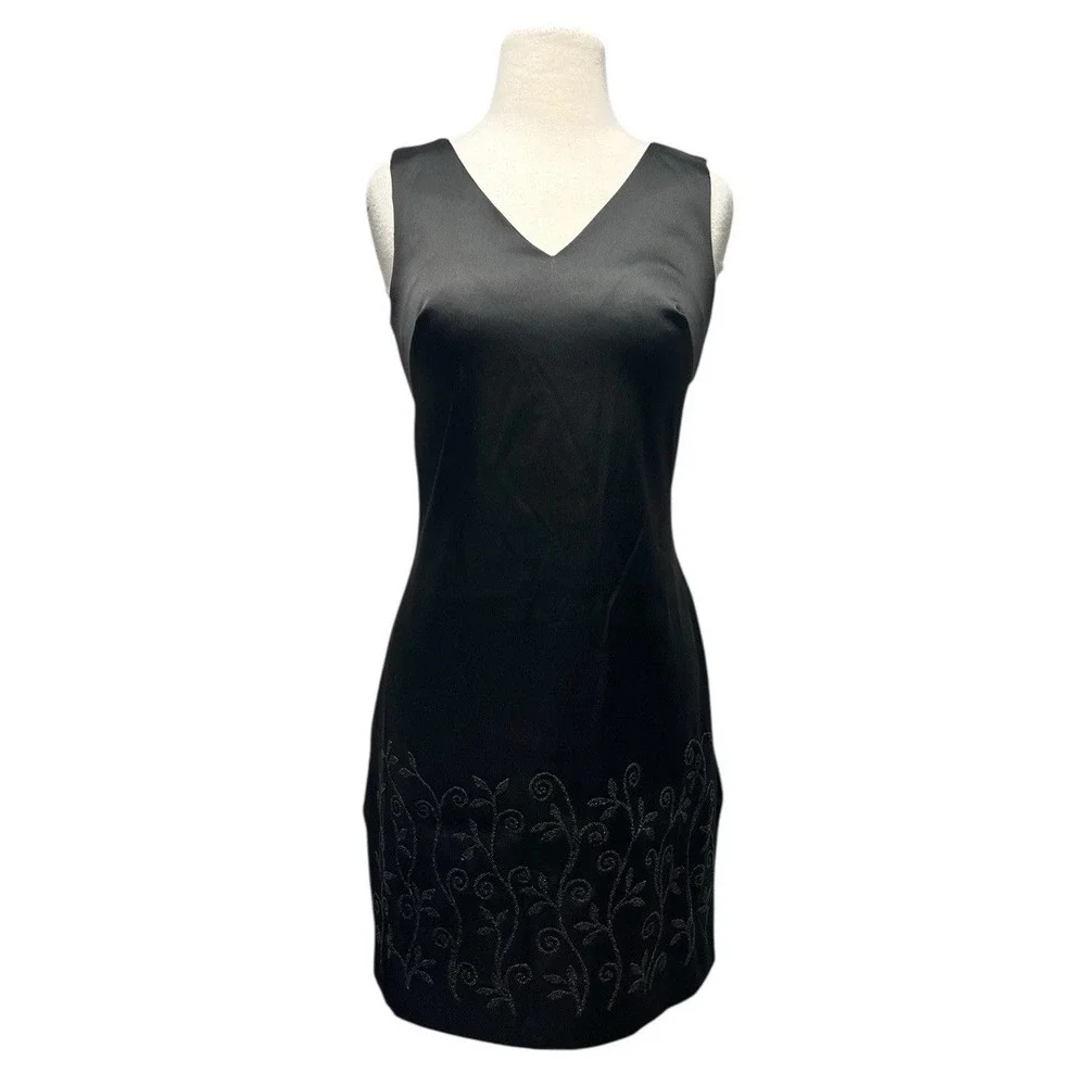 Vintage Rampage Satin Cocktail‎ Dress 90s  Y2K Whimsigoth Beaded Bodycon sz 3